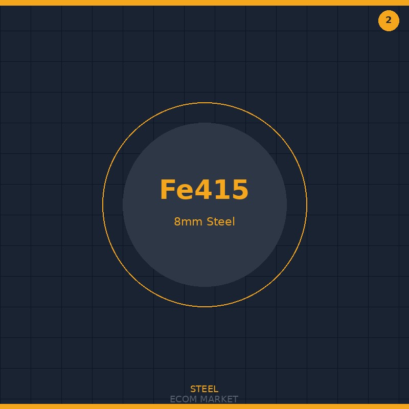Fe415 TMT Steel Bar 8mm